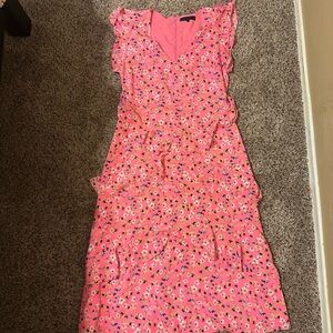 Floral Pink Ruffle Dress